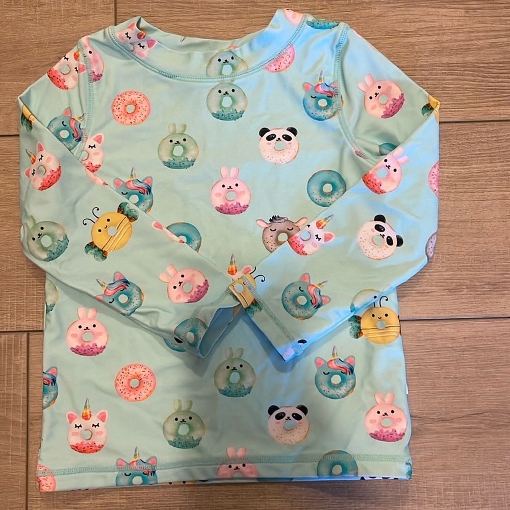 Posh Peanut donut print swim shirt